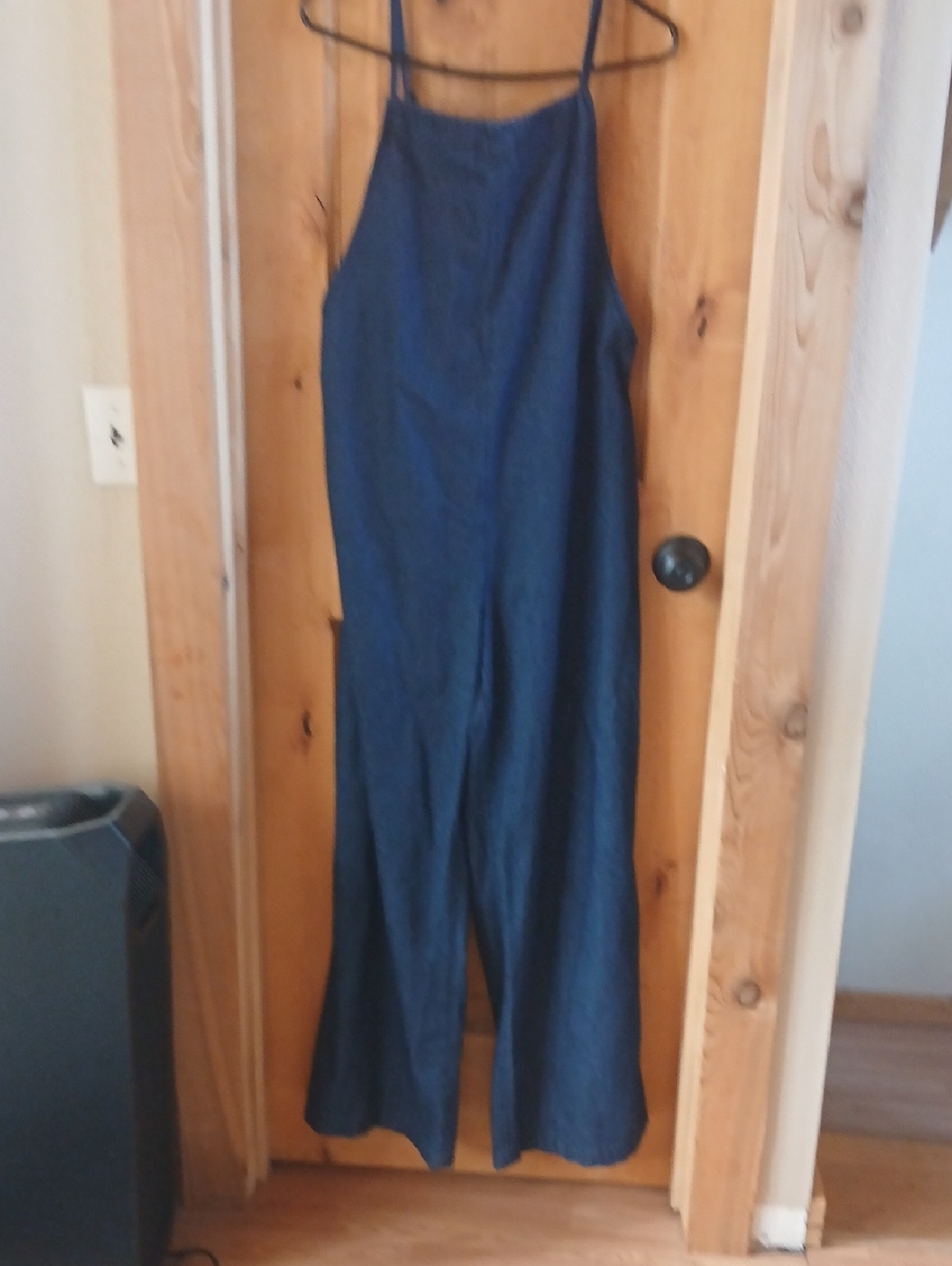 Wide Leg Denim Jumpsuit
